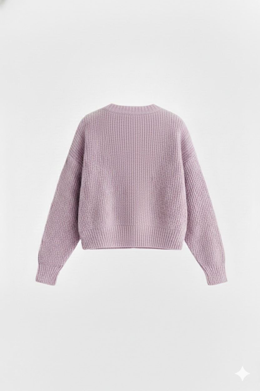 Romney cardigan roze achterkant Romney cardigan roze achterkant
