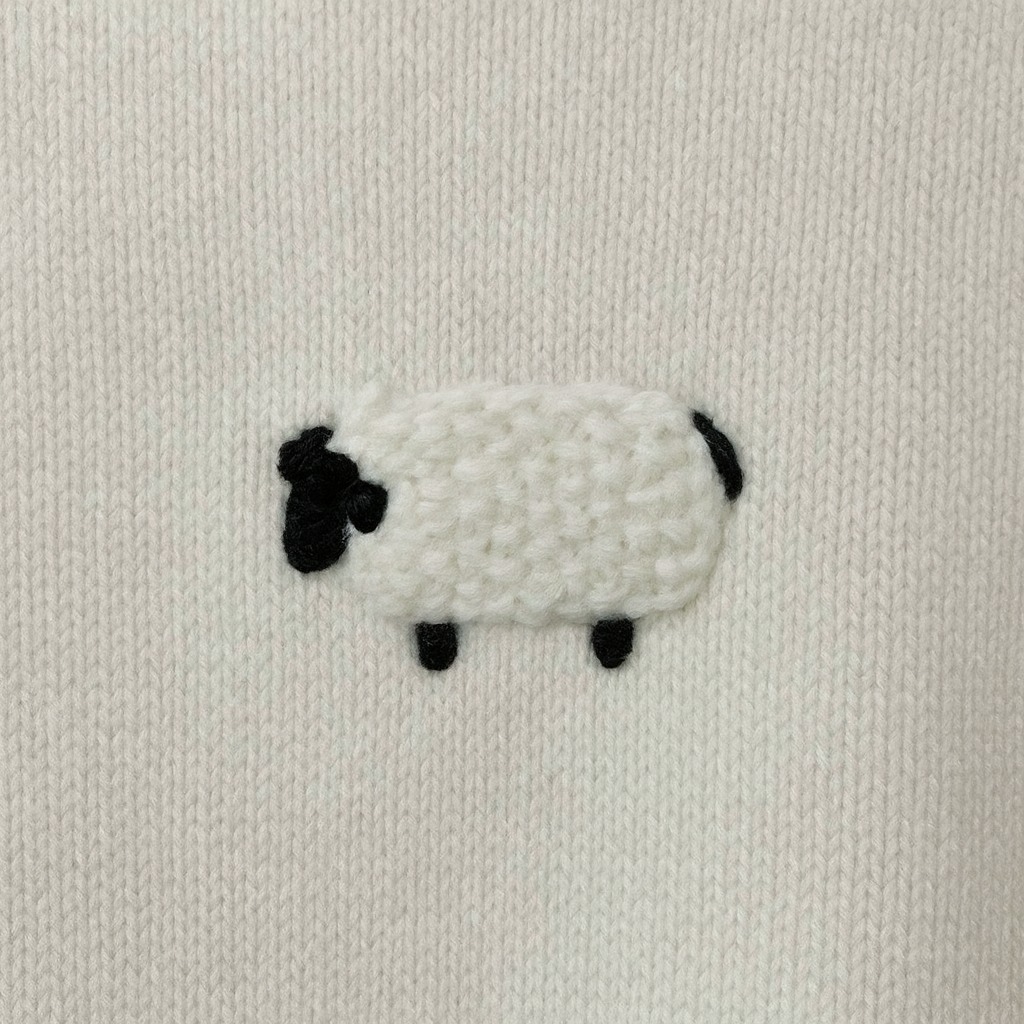 Borduurkit schaap Geborduurd schaap op trui